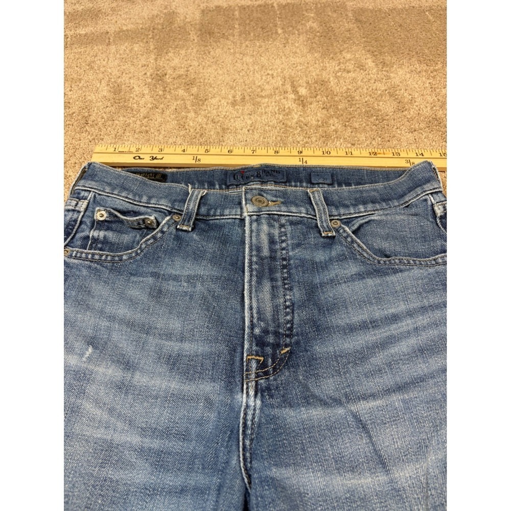Lucky Brand Jeans Womens Size 27 Candiani Denim Straight Leg Blue Wash Distress - Picture 6 of 11